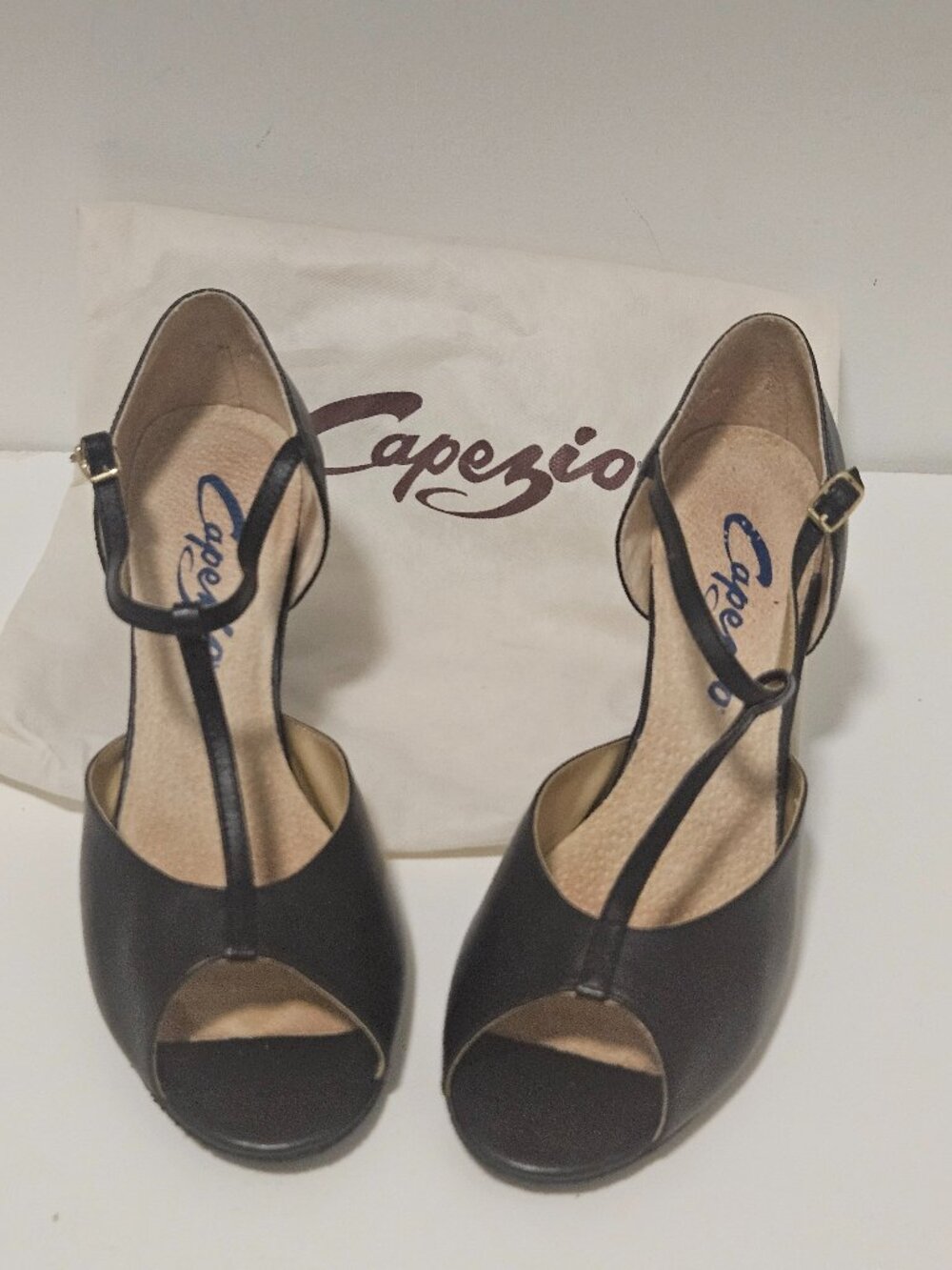 Capezio black dance shoes, heels 9.5M